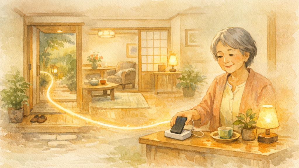高齢の親にスマホの充電を続けてもらう工夫 文中画像1(16:9・文字なし)